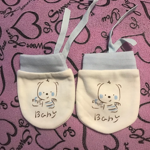 drawstring baby mittens